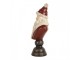 Červeno-bílá vánoční dekorace busta Santa - 11*8*22 cm Clayre & Eef