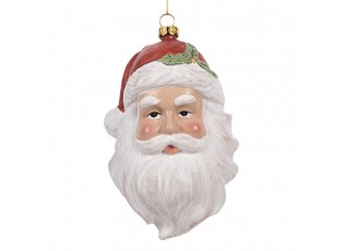 Christmas Ornament Santa Claus 15 Cm White Red Plastic - 9.0 cm
