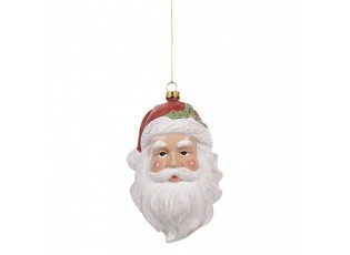 Christmas Ornament Santa Claus 15 Cm White Red Plastic - 9.0 cm