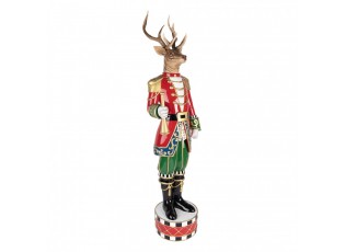 Vánoční figurka Jelen s trubkou ve slavnostní uniformě - 25*20*82 cm