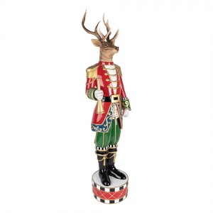 Vánoční figurka Jelen s trubkou ve slavnostní uniformě - 25*20*82 cm