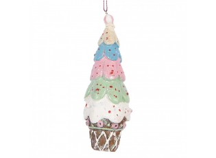 Christmas Ornament ? 5x13 Cm Multicoloured Plastic Ice Cream - ? 5*13 cm