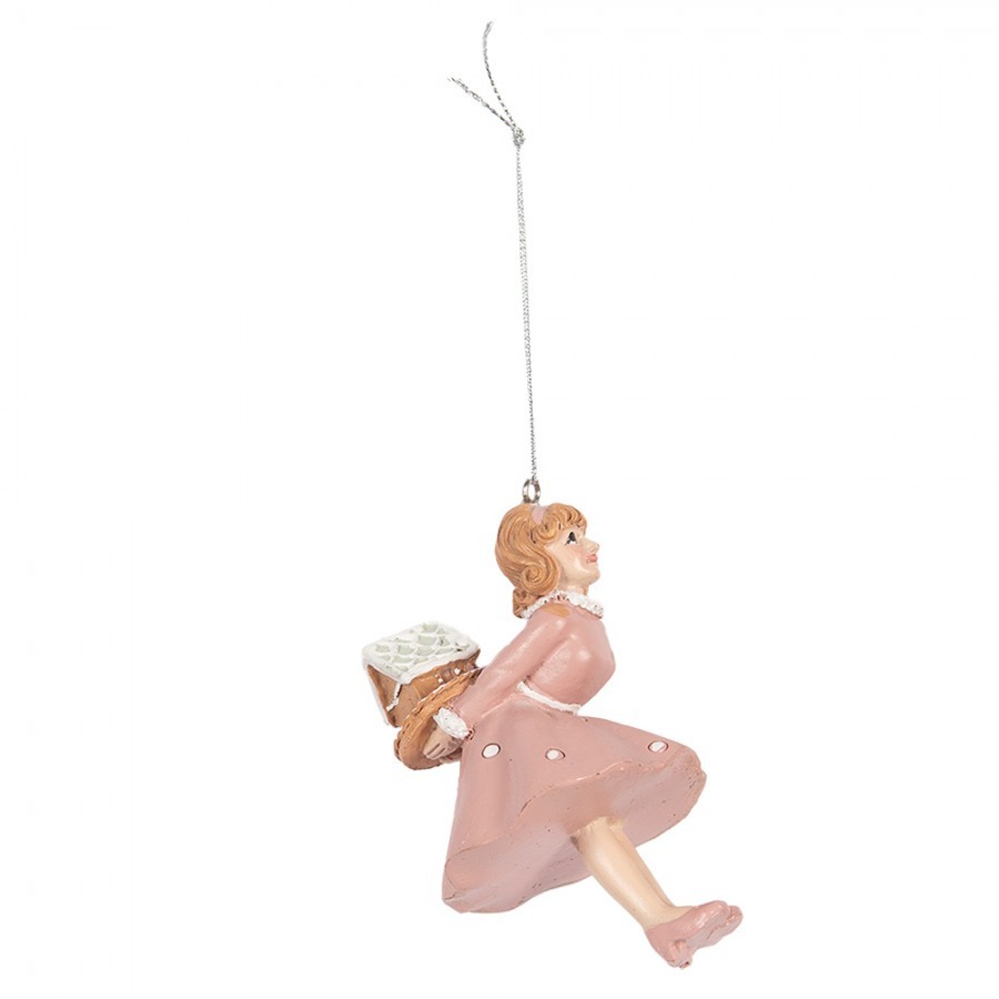 Christmas Ornament Girl 10 Cm Pink Plastic - 6.0 cm Clayre & Eef Christmas Ornament Girl 10 Cm Pink Plastic - 6.0 cm Clayre & Eef