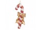 Bílo-červená závěsná dekorace lízátko Candy Cane - 8*3*18 cm Clayre & Eef