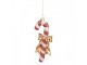 Bílo-červená závěsná dekorace lízátko Candy Cane - 8*3*18 cm Clayre & Eef