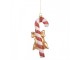 Bílo-červená závěsná dekorace lízátko Candy Cane - 8*3*18 cm Clayre & Eef