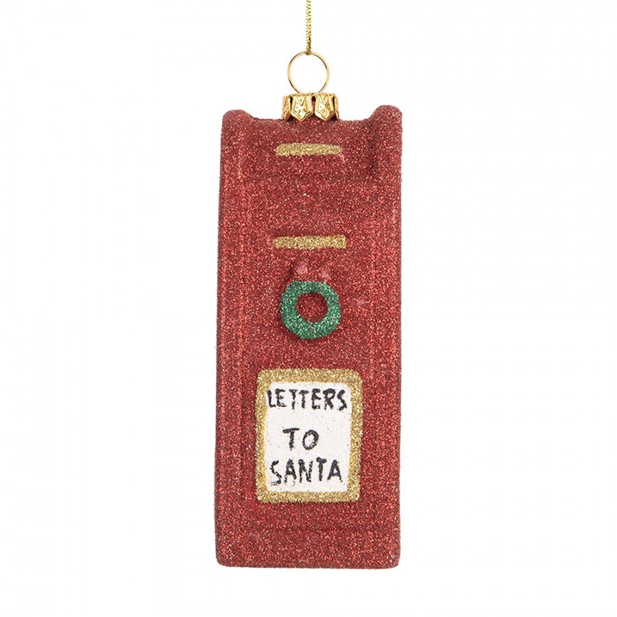 Christmas Ornament Mailbox 5x4x11 Cm Red Plastic - 5.0 cm
