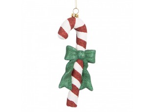 Christmas Ornament Candy Cane 8x3x17 Cm Red White Plastic - 8.0 cm