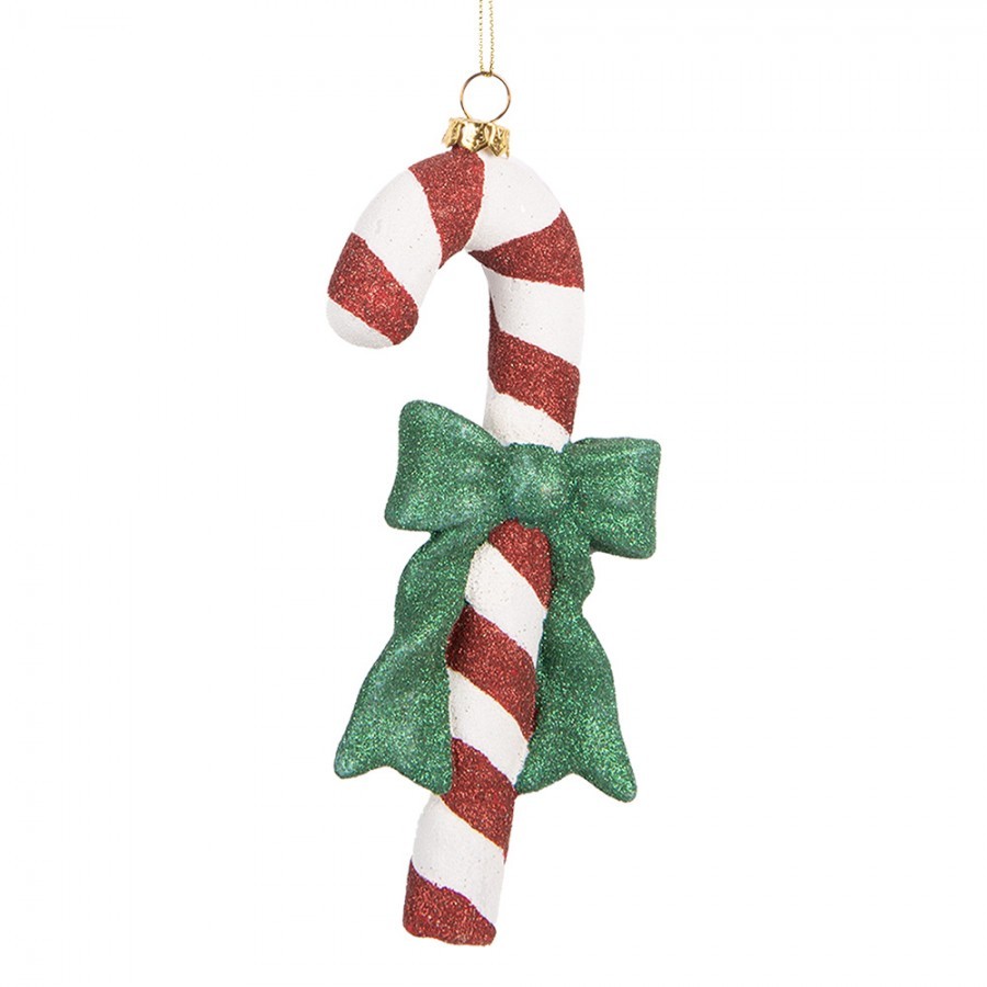 Christmas Ornament Candy Cane 8x3x17 Cm Red White Plastic - 8.0 cm