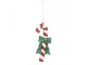 Christmas Ornament Candy Cane 8x3x17 Cm Red White Plastic - 8.0 cm Clayre & Eef