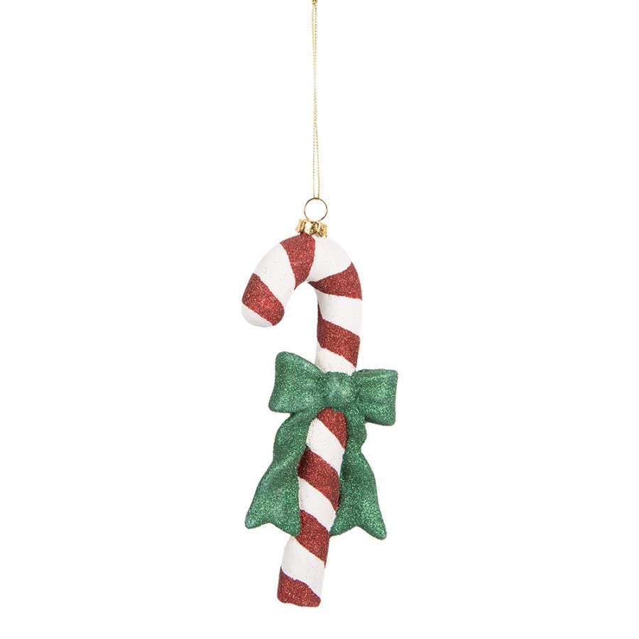 Christmas Ornament Candy Cane 8x3x17 Cm Red White Plastic - 8.0 cm