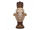 Šedo-vínová dekorace busta Louskáček Nutcracker - 16*10*30 cm Clayre & Eef