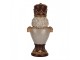 Šedo-vínová dekorace busta Louskáček Nutcracker - 16*10*30 cm Clayre & Eef