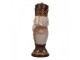 Šedo-vínová dekorace busta Louskáček Nutcracker - 16*10*30 cm Clayre & Eef