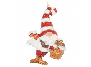 Christmas Ornament Gnome 10 Cm Red Plastic - 8.0 cm