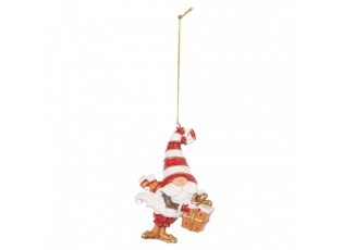 Christmas Ornament Gnome 10 Cm Red Plastic - 8.0 cm