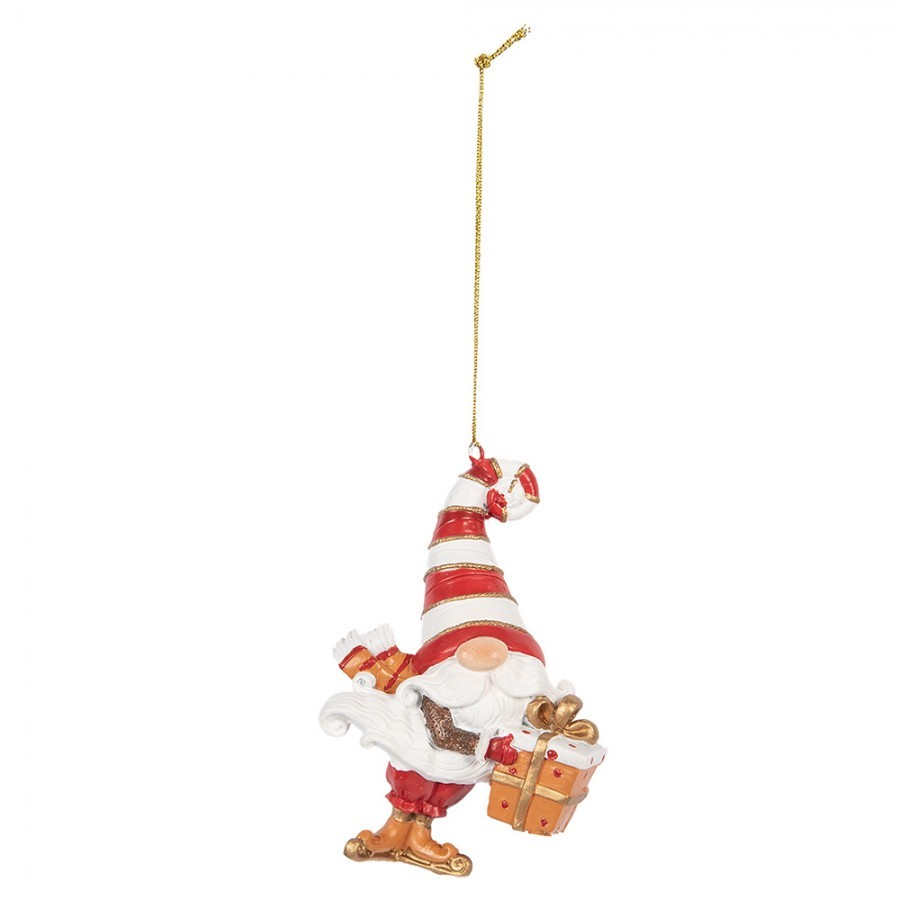 Christmas Ornament Gnome 10 Cm Red Plastic - 8.0 cm Clayre & Eef Christmas Ornament Gnome 10 Cm Red Plastic - 8.0 cm Clayre & Eef