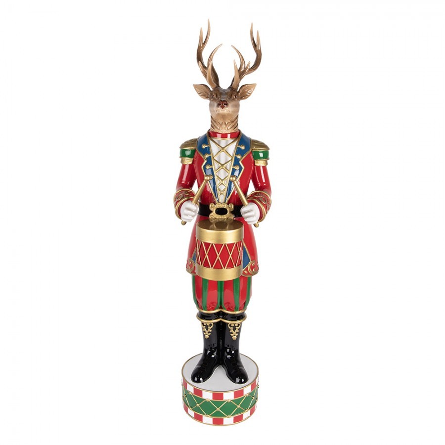 Christmas Decoration Figurine Deer 25x22x82 Cm Brown Plastic - 25.0 cm