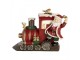 Červená vánoční dekorace Santa stojící u mašinky - 16*10*13 cm Clayre & Eef