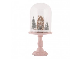 Perníková chaloupka v poklopu na podstavci Ginger Led - Ø 17*36 cm / 2*AAA