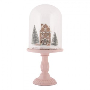 Perníková chaloupka v poklopu na podstavci Ginger Led - Ø 17*36 cm / 2*AAA