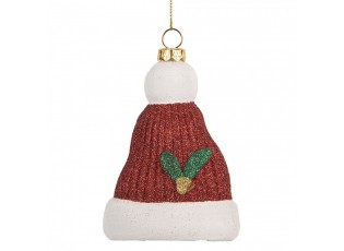 Christmas Ornament Christmas Hat 7x4x10 Cm Red White Plastic - 10.0 cm