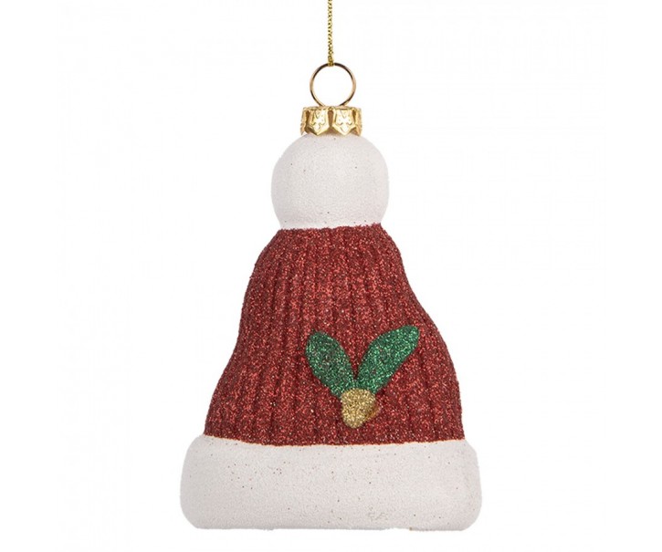 Christmas Ornament Christmas Hat 7x4x10 Cm Red White Plastic - 10.0 cm Clayre & Eef