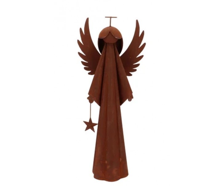 Rezavý antik plechový anděl s hvězdičkou Angel Rusty - 16*9*38 cm daan kromhout
