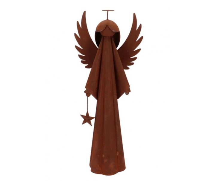Rezavý antik plechový anděl s hvězdičkou Angel Rusty - 25*15*60 cm daan kromhout