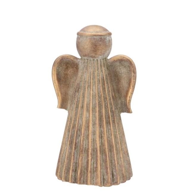 Zlatá antik cementová dekorace anděl Angel Gold M - 10*8*16 cm 571564