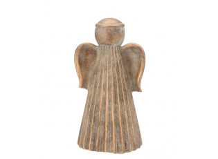 Zlatá antik cementová dekorace anděl Angel Gold - 11*11*14 cm