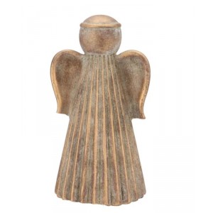 Zlatá antik cementová dekorace anděl Angel Gold - 13*12*24 cm