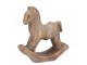 Zlatá antik cementová dekorace houpací koník Horse Gold - 15*6*17 cm daan kromhout