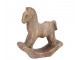 Zlatá antik cementová dekorace houpací koník Horse Gold - 14*5*15 cm daan kromhout
