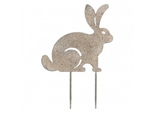 Garden Stake Rabbit 23x1x35 Cm Grey Metal - 23.0 cm