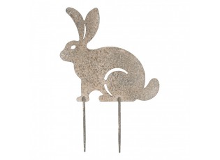 Garden Stake Rabbit 23x1x35 Cm Grey Metal - 23.0 cm