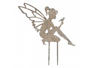 Garden Stake Elf 37x1x38 Cm Grey Metal - 37.0 cm