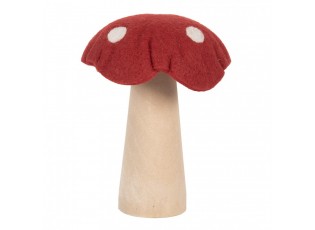 Dekorace houba muchomůrka s plstěným kloboukem - 14*14*17 cm