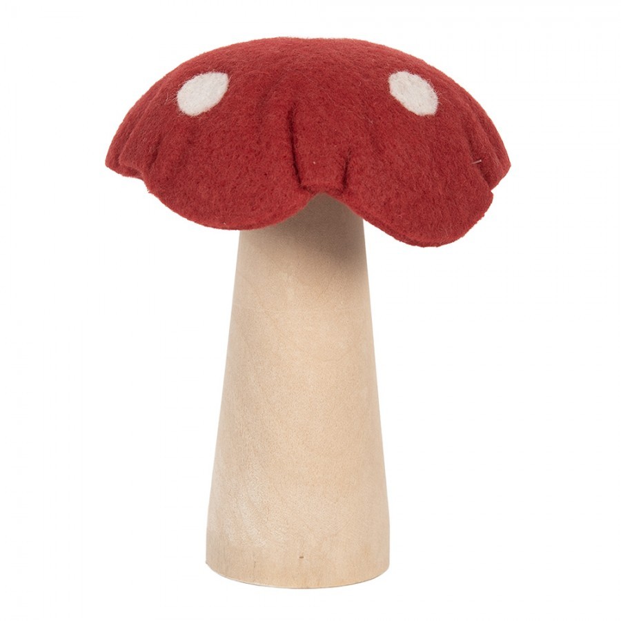 Dekorace houba muchomůrka s plstěným kloboukem - 14*14*17 cm
