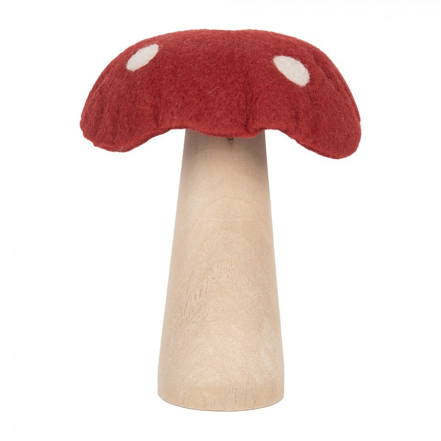 Dekorace houba muchomůrka s plstěným kloboukem - 14*14*17 cm