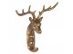 Zlatý antik nástěnný kovový háček hlava jelena - 13*5*12 cm Clayre & Eef