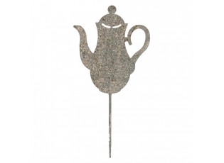 Garden Stake Teapot 20x1x40 Cm Grey Metal - 20.0 cm