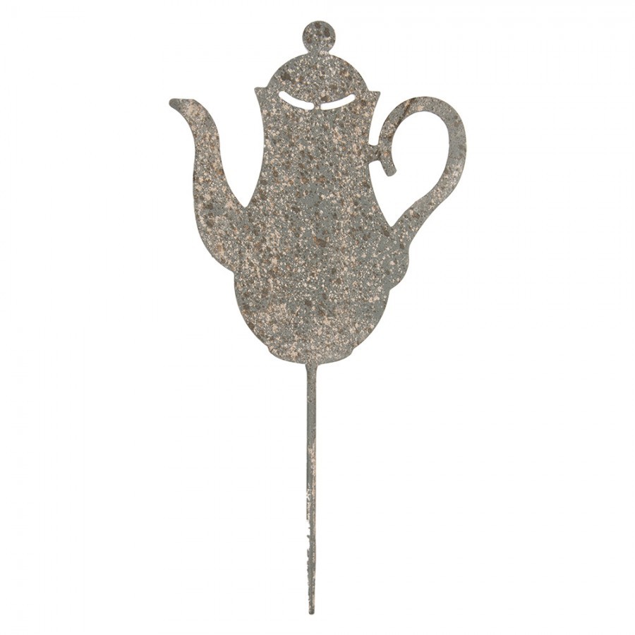 Garden Stake Teapot 20x1x40 Cm Grey Metal - 20.0 cm