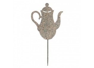 Garden Stake Teapot 20x1x40 Cm Grey Metal - 20.0 cm