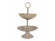 Šedý antik kovový dvoupatrový etažér - Ø 15*24 cm Clayre & Eef