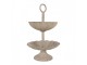Šedý antik kovový dvoupatrový etažér - Ø 15*24 cm Clayre & Eef