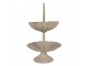 Šedý antik kovový dvoupatrový etažér - Ø 15*24 cm Clayre & Eef