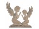 Šedá antik kovová dekorace modlící se andělé Angel - 33*8*32 cm Clayre & Eef
