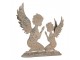 Šedá antik kovová dekorace modlící se andělé Angel - 33*8*32 cm Clayre & Eef