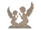 Šedá antik kovová dekorace modlící se andělé Angel - 33*8*32 cm Clayre & Eef